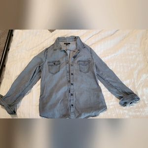Long sleeve denim button-down